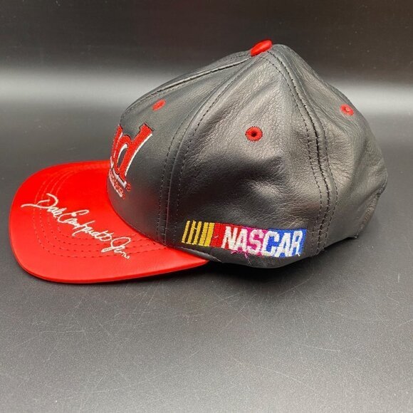 J.H. Design Vtg Nascar Budweiser Leather Strapback Hat - Picture 3 of 7